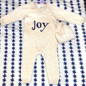 Firsts by Petit Lem Cotton One Piece with Matching Hat